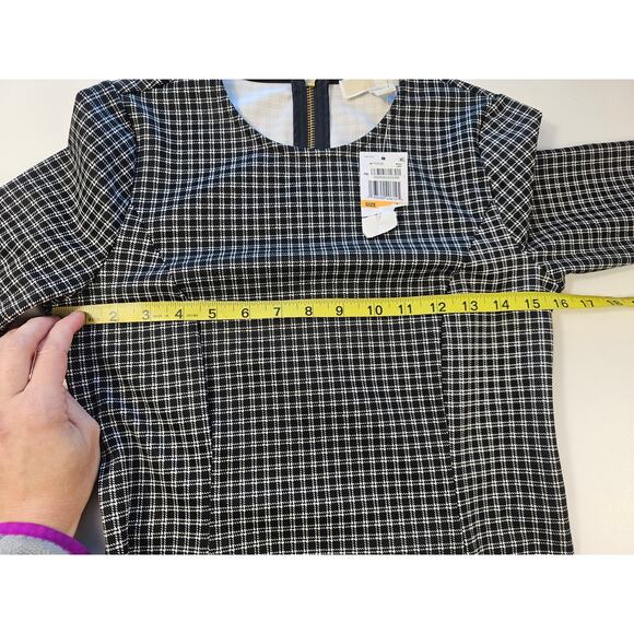 NWT Michael Kors Black White Plaid Faux Leather
Trim Chic Career shift PS PETITE - Picture 9 of 10